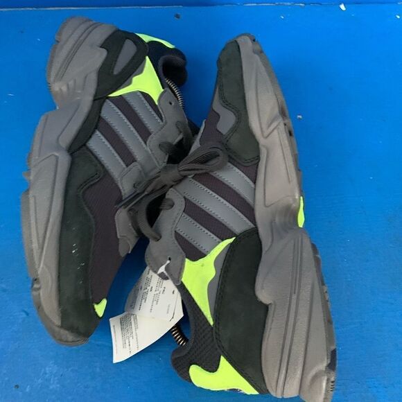 Adidas Yung-96 Carbon/Grey Four-Slime Yellow Men's Size 8 F97180 New - Picture 6 of 8